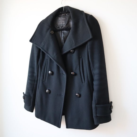 Aritzia Talula Babaton Howell Double Breasted Black Pea Coat, Size XXSma… - Picture 4 of 16